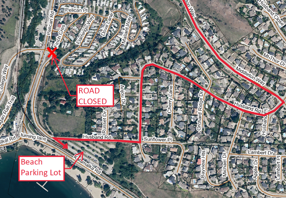 Map of Husband Road closure